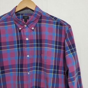 J. Crew Tartan Plaid Longsleeve Button Down Shirt Cotton Men's Large
